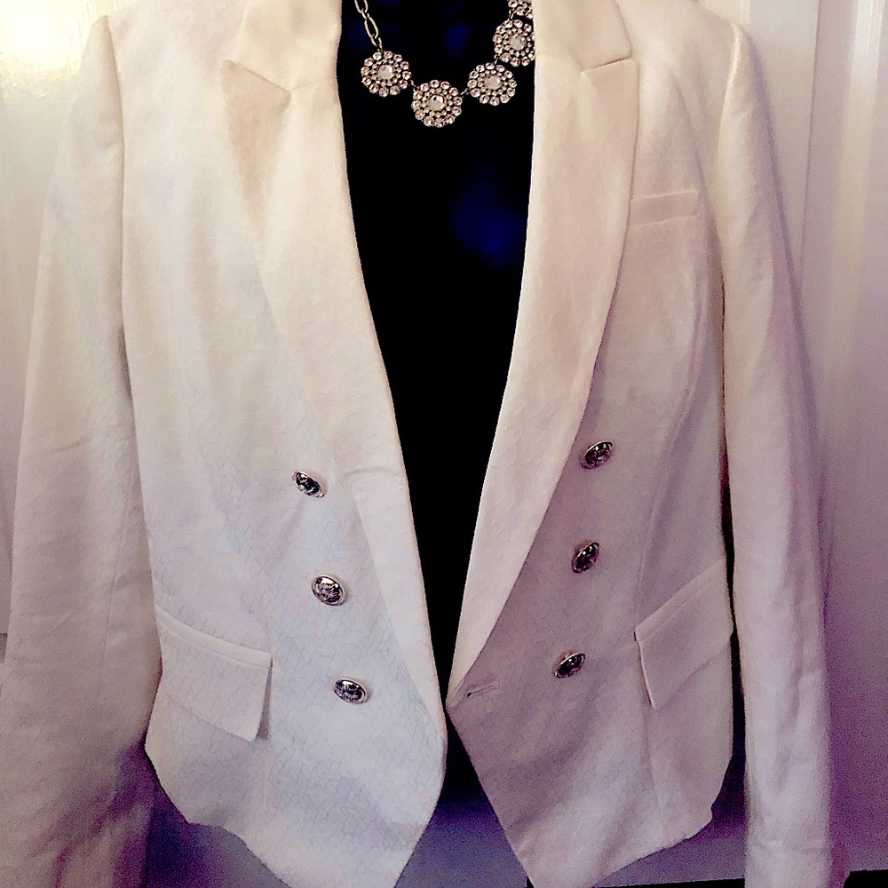 White House Black Market White dinner blazer/ jacket with Gold buttons